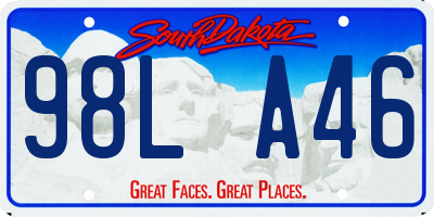 SD license plate 98LA46
