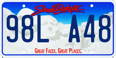 SD license plate 98LA48