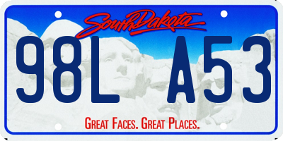 SD license plate 98LA53