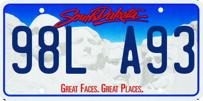 SD license plate 98LA93