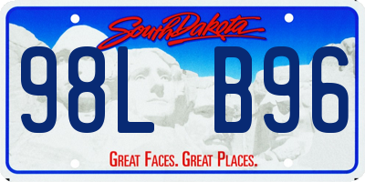 SD license plate 98LB96