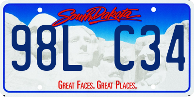 SD license plate 98LC34