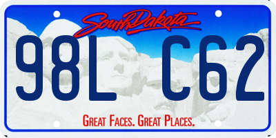 SD license plate 98LC62