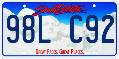 SD license plate 98LC92