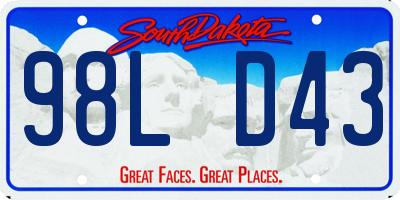 SD license plate 98LD43