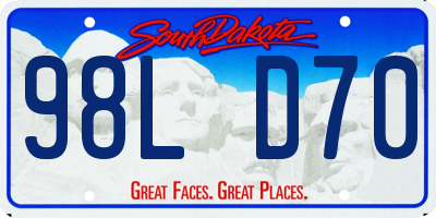 SD license plate 98LD70