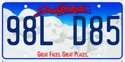 SD license plate 98LD85