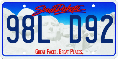 SD license plate 98LD92
