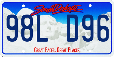 SD license plate 98LD96