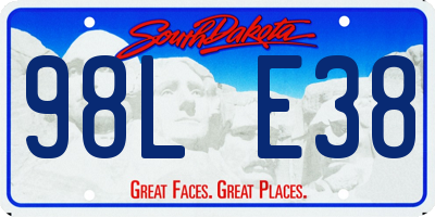 SD license plate 98LE38