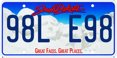 SD license plate 98LE98