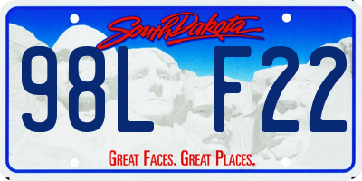 SD license plate 98LF22