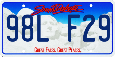 SD license plate 98LF29