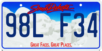 SD license plate 98LF34