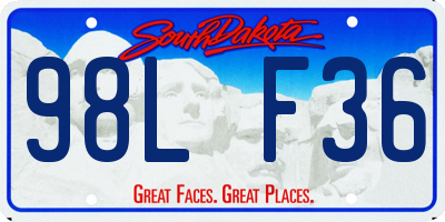 SD license plate 98LF36