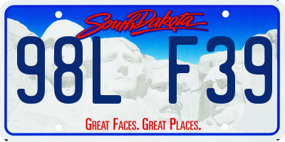 SD license plate 98LF39