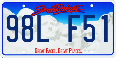 SD license plate 98LF51