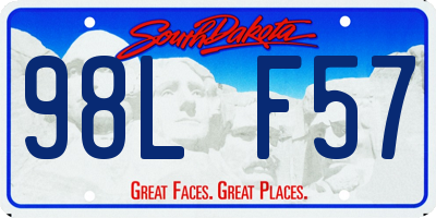 SD license plate 98LF57
