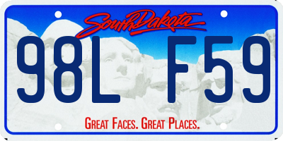 SD license plate 98LF59