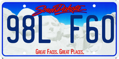 SD license plate 98LF60