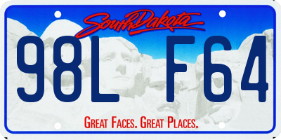 SD license plate 98LF64