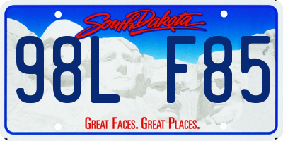 SD license plate 98LF85
