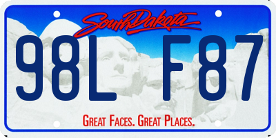 SD license plate 98LF87
