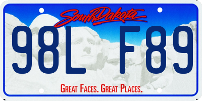 SD license plate 98LF89