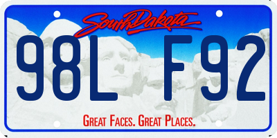 SD license plate 98LF92