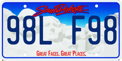 SD license plate 98LF98