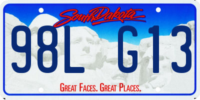 SD license plate 98LG13