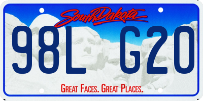 SD license plate 98LG20