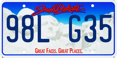 SD license plate 98LG35