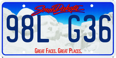 SD license plate 98LG36