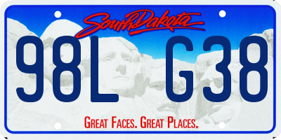 SD license plate 98LG38