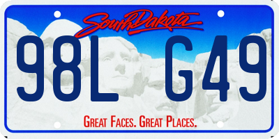 SD license plate 98LG49