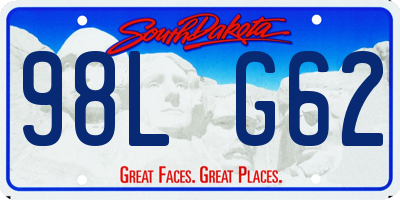 SD license plate 98LG62