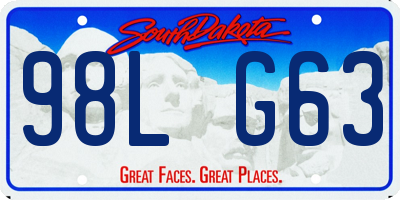 SD license plate 98LG63