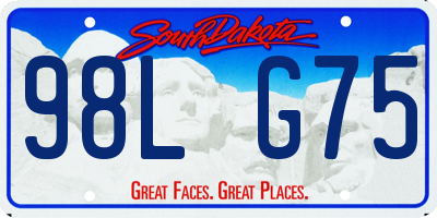 SD license plate 98LG75