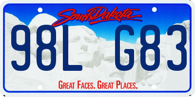 SD license plate 98LG83