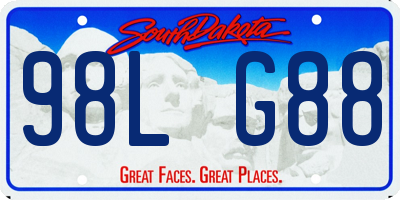 SD license plate 98LG88
