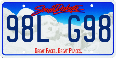 SD license plate 98LG98
