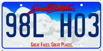 SD license plate 98LH03