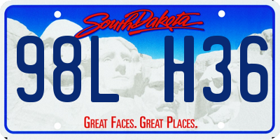 SD license plate 98LH36