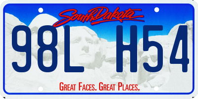 SD license plate 98LH54