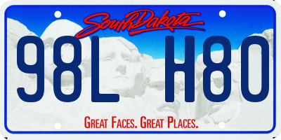 SD license plate 98LH80