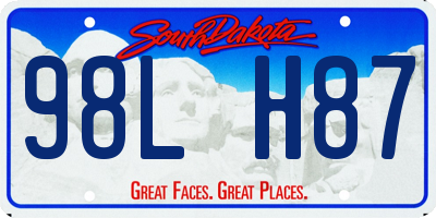 SD license plate 98LH87
