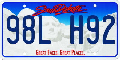 SD license plate 98LH92