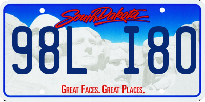 SD license plate 98LI80