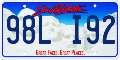 SD license plate 98LI92